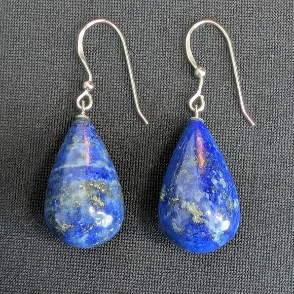 Sterling & Lapis Lazuli Earrings - Picture 8 of 11